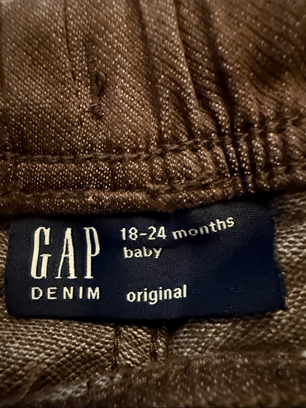 GAP Toddler Brown Pull-On Drawstring Jeans - Picture 2 of 5